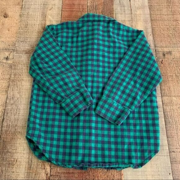 Buster brown vintage boys long sleeve collared button up in blue and green -4 - Picture 6 of 6